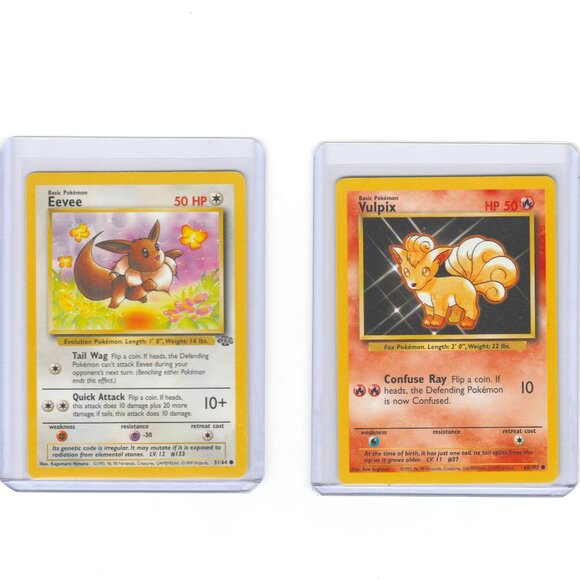 Eevee & Vulpix 1999 Original Base Set Pokemon Cards Excellent Condition!!! - Picture 1 of 6